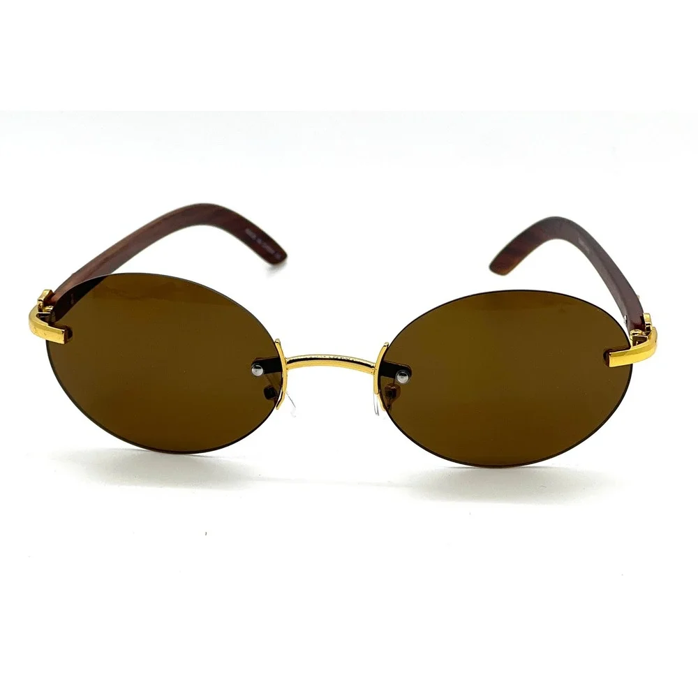 Sunglasses Dark Brown Lens Frameless UV Protection Cholo Buffs Comfortable Gafas